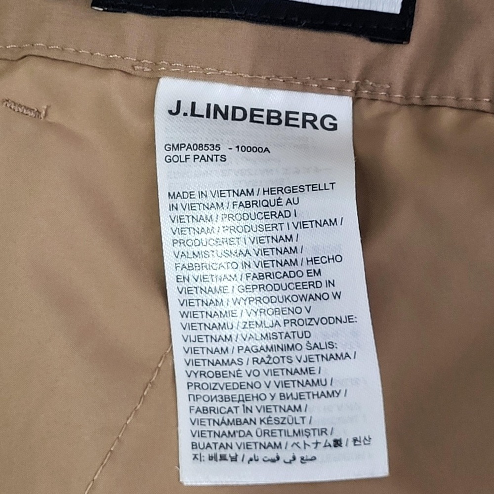 J.Lindeberg Golf Pants Mens 33x32 Beige Stretch Slim Performance Chino GMPA08535 - Picture 13 of 14